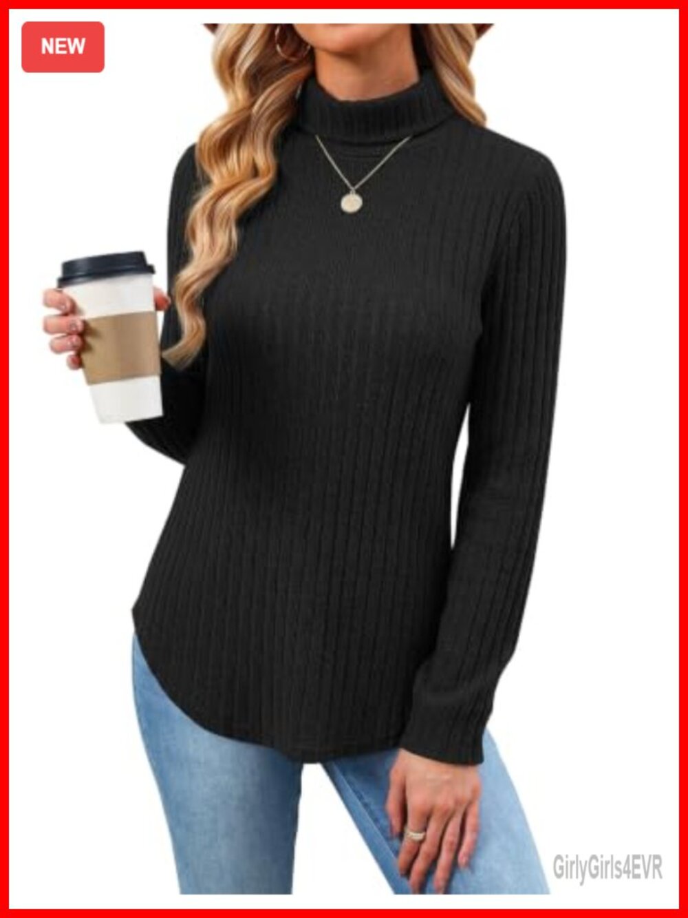 Turtleneck Tunic Sweater Long Sleeve Pullover Womens Winter Top